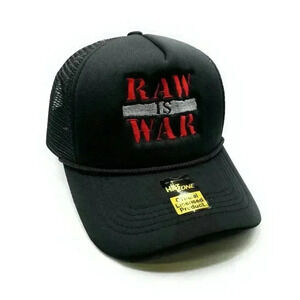 Raw is War Mesh Trucker Snapback (Black)